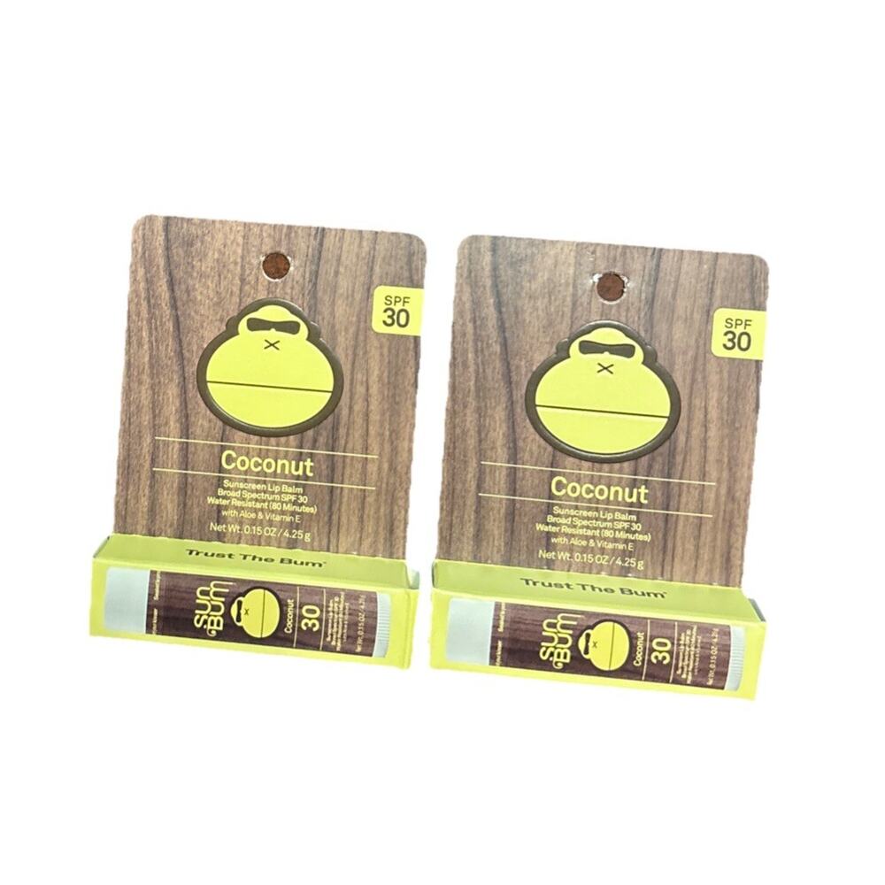 2 X Coconut Sun Bum SPF 30 Broad Spectrum Lip Balm - 0.15 oz